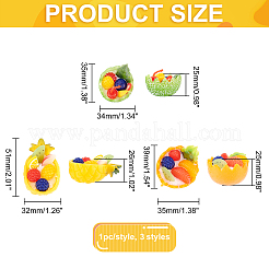 3Pcs 3 Style PVC Mini Fruit with Yogurt&nbsp;DJEW-OC0001-16
