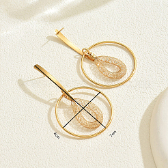 Iron Hollow Circle Dangle Stud Earrings&nbsp;RS3089