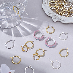 12 Pairs 2 Colors Brass Hoop Earrings&nbsp;EJEW-PH0001-41