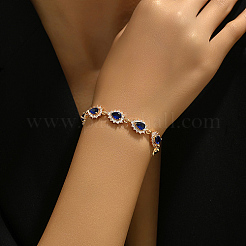 Cubic Zirconia Teardrop Link Chain Bracelet&nbsp;JY9685-2