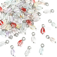 80Pcs 8 Colors Glass Pendants&nbsp;PALLOY-YW00163