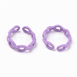 Spray Painted Alloy Cuff Rings&nbsp;RJEW-T011-17-RS