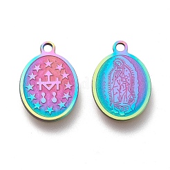 Ion Plating(IP) 304 Stainless Steel Lady of Guadalupe Charms&nbsp;STAS-M228-Q01-M