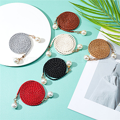 6Pcs 6 Colors Imitation Leather Braided Chain Belts with Imitation Pearl&nbsp;AJEW-CP0001-81