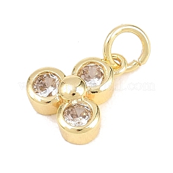 Brass Micro Pave Clear Cubic Zirconia Pendants&nbsp;KK-H273-38G-01