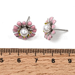 Brass Enamel Stud Earrings&nbsp;KK-CBA8324-27P