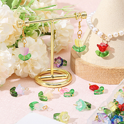 78Pcs 14 Styles Glass Pendants&nbsp;PALLOY-CA00003