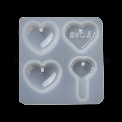 Valentine's Day Theme Heart & Key DIY Pendant Silicone Molds&nbsp;X1-DIY-G107-01