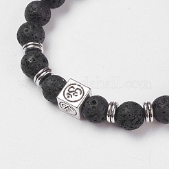 Natural Lava Rock Stretch Bracelets&nbsp;BJEW-JB03771-01