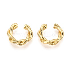 Twist C-Shaped Brass Cuff Earrings&nbsp;EJEW-T049-01G