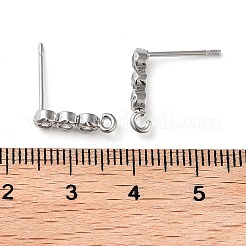 Brass Micro Pave Cubic Zirconia Studs Earring Findings&nbsp;KK-K364-08P