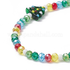 Christmas Glass Beaded Mobile Straps&nbsp;HJEW-TA00007