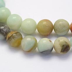 Natural Flower Amazonite Beads Strands&nbsp;G-G697-F06-6mm