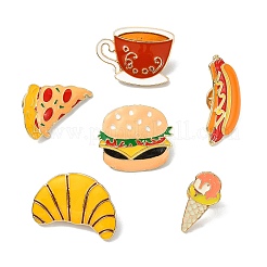 6Pcs 6 Styles Food Series Enamel Pins&nbsp;JEWB-CJ0003-21