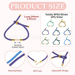 8Pcs 8 Colors Braided Nylon Cord Bracelet Making&nbsp;MAK-TA0001-28