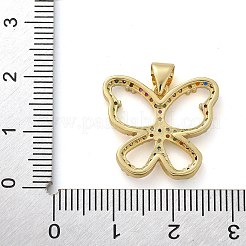Hollow Butterfly Brass Micro Pave Cubic Zirconia Pendants&nbsp;KK-M319-16G