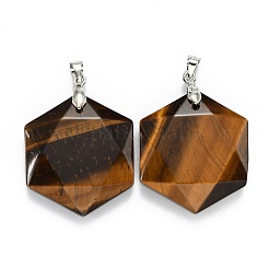 Natural Tiger Eye Pendants&nbsp;G-E487-95J