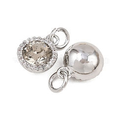 Brass Micro Pave Cubic Zirconia Pendants&nbsp;KK-H538-03P