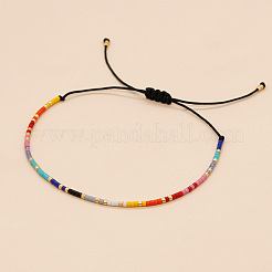 Bohemian Minimalist Glass Seed Bead Braided Bead Bracelets for Women&nbsp;LS-PE3072