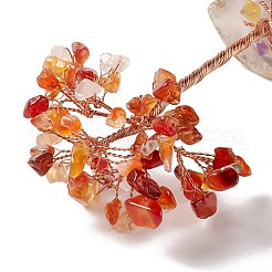 Natural Mixed Stone Chips and Natural Agate with Mixed Stone Pedestal Display Decorations&nbsp;DJEW-G027-09RG
