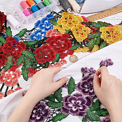 6Pcs 6 Colors Flower Pattern Computerized Embroidery Cloth Appliques&nbsp;PATC-HY0001-14