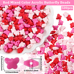 500Pcs Opaque Acrylic Beads&nbsp;SACR-PA0001-20B