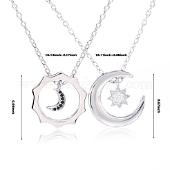 Sun Moon Star Friendship Couple Necklace for 2 Best Friend Necklace for 2 Sun and Moon Matching Couple Necklace Jewelry Gifts for Women Men&nbsp;JN1113A