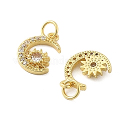 Brass Micro Pave Cubic Zirconia Charms&nbsp;KK-C092-23D-G