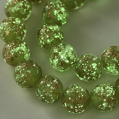 Handmade Gold Sand Lampwork Beads Strands&nbsp;LAMP-T007-06H