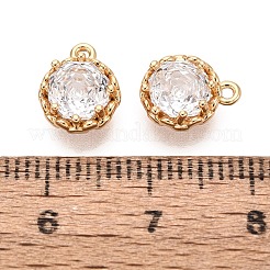 Brass Micro Pave Cubic Zirconia Charms&nbsp;KK-N288-18G-01