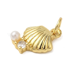 Rack Plating Brass Micro Pave Cubic Zirconia Charms&nbsp;KK-P279-15G