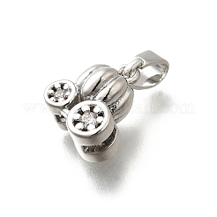 Brass Micro Pave Cubic Zirconia Charms&nbsp;KK-P295-23P