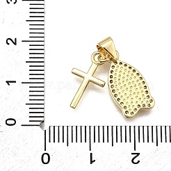 Rack Plating Brass Micro Pave Cubic Zirconia Pendants&nbsp;KK-D343-13G