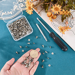 100 Bags Alloy Spiked Cone Rivets for Bag Decoration&nbsp;FIND-CL0002-06P