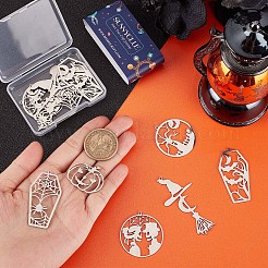20Pcs 10 Style 201 Stainless Steel Laser Cut Pendants&nbsp;STAS-SC0005-08