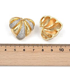 Brass Micro Pave Clear Cubic Zirconia Stud Earrings for Women&nbsp;EJEW-U059-03GP