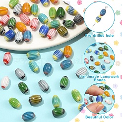 54Pcs 9 Colors Handmade Millefiori Lampwork Beads&nbsp;LAMP-YW0004-20
