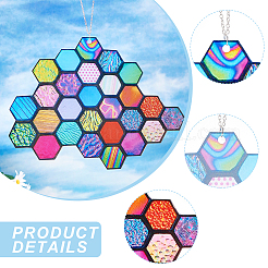 Polymethyl Methacrylate Honeycomb Pendant&nbsp;HJEW-WH0048-03S