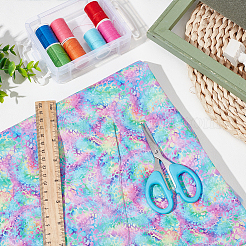 Leopard Print Rainbow Pattern Polycotton Fabric&nbsp;DIY-WH0028-18A