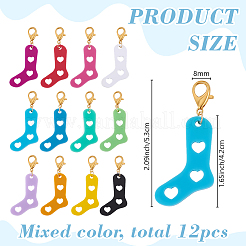 12Pcs Acrylic Locking Stitch Marker&nbsp;HJEW-JOY00031