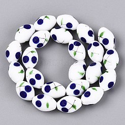 Frosted Handmade Lampwork Beads Strands&nbsp;LAMP-N037-03A