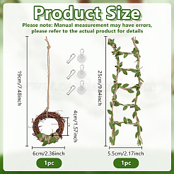 8Pcs Rattan & Jute Cord Hanging Display Deocration for Graden&nbsp;HJEW-OC00396