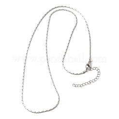 1.3MM 304 Stainless Steel Boston Link Chains Necklaces for Women Men&nbsp;NJEW-Z115-12P-04