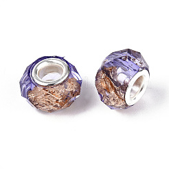 Transparent Resin Rondelle European Beads&nbsp;LS-RESI-N044-01H