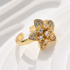 Brass Micro Pave Clear Cubic Zirconia Finger Rings&nbsp;RJEW-C120-29A-G