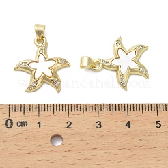 Brass Micro Pave Cubic Zirconia Pendants&nbsp;KK-D384-07G