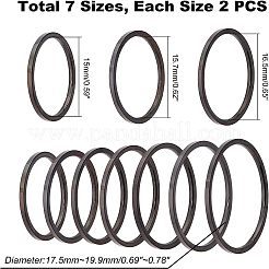14Pcs 7 Size Polished Plain Dome Finger Ring for Girl Women&nbsp;RJEW-UN0001-06