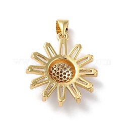 Rack Plating Brass Micro Pave Cubic Zirconia Pendants&nbsp;KK-E281-16G