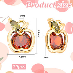 10Pcs Cubic Zirconia Charms&nbsp;KK-BC0012-65