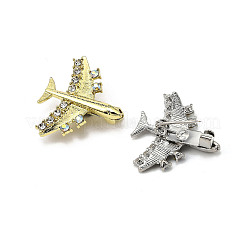 12Pcs 2 Colors Airplane Alloy Rhinestone Bowknot Brooches for Backpack Clothes&nbsp;JEWB-A033-20